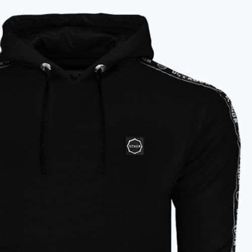 Férfi Octagon Stripe kapucnis pulóver fekete