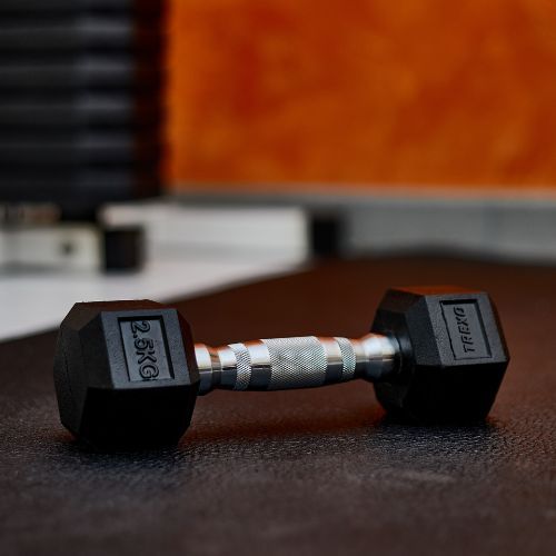 XTREXO Hex gumírozott súlyzó 2.5 kg HXD25