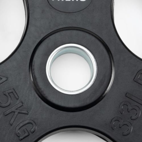 XTREXO fekete gumírozott öntöttvas súlyzótárcsa 15 kg RW15