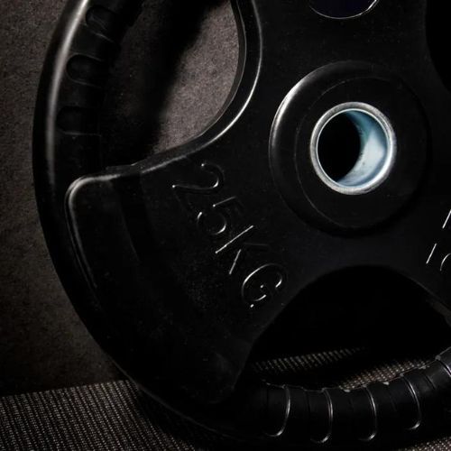 XTREXO fekete gumírozott öntöttvas súlyzótárcsa 25 kg RW25
