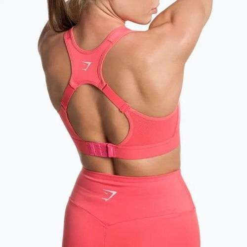 Gymshark nyitott hátú edző sport sport polka rózsaszín fitness melltartó