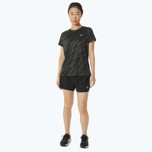 Férfi futópóló ASICS Core All Over Print graphite grey/performance black