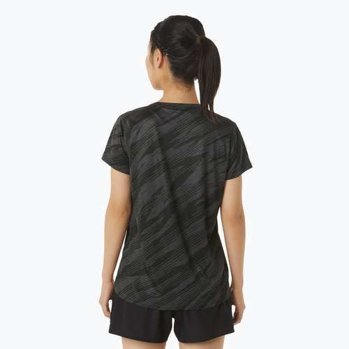 Férfi futópóló ASICS Core All Over Print graphite grey/performance black