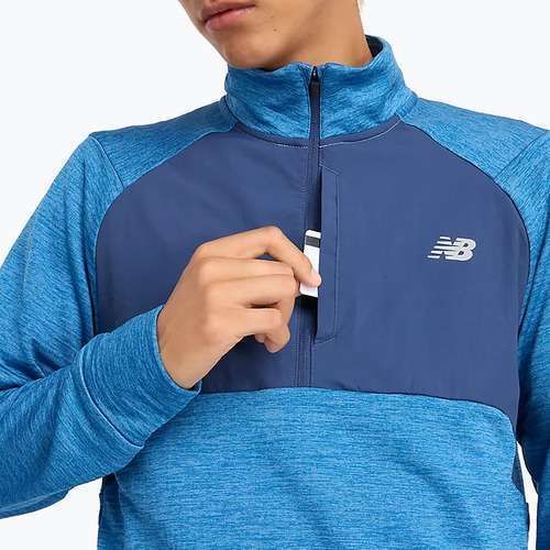 Férfi hosszú ujjú felső futáshoz New Balance Athletics Heat Grid 1/2 Zip heron blue