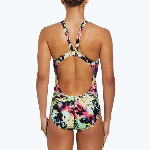 Női egyrészes fürdőruha Nike Hydrastrong Multi Print Fastback rainbow