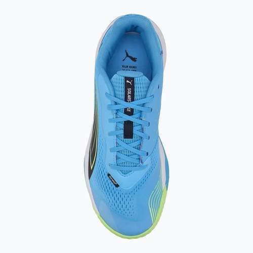 Férfi beltéri sportcipő PUMA Solarstrike III luminous blue/club navy/fizzy alma