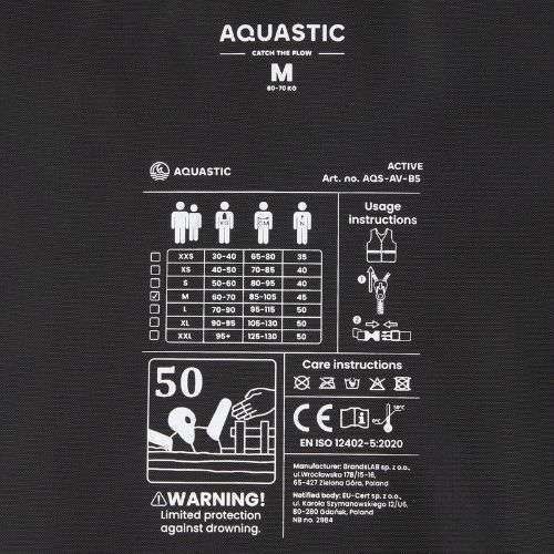 AQUASTIC Active 50N biztonsági mellény fekete