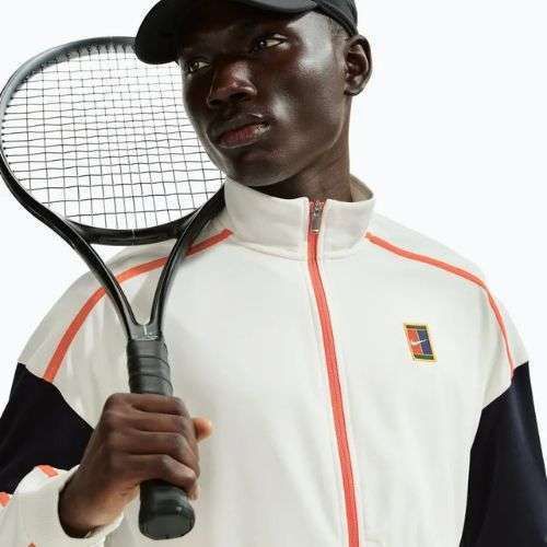 Férfi tenisz pulóver Nike Court Heritage sail/turf orange