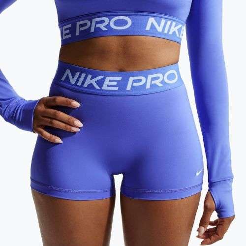 Női rövidnadrág Nike Pro Mid-Rise Biker 3" sapphire/white