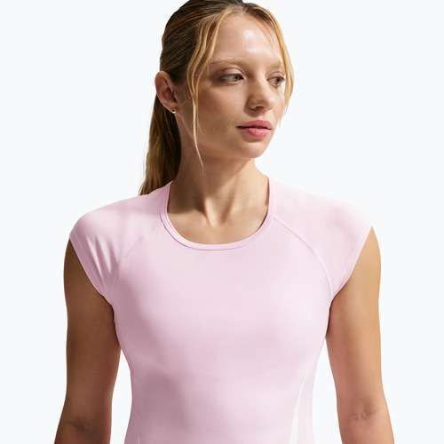 Női futópóló Nike Swoosh Run Dri-Fit pink foam/photon dust/white