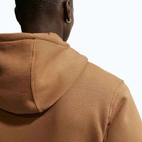 Férfi kapucnis pulóver Nike Club Pullover Hoodie ale brown/ale brown/white