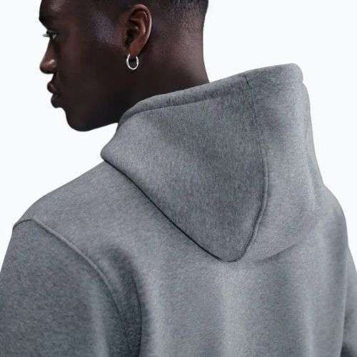 Férfi pulóver Nike Club Pullover Hoodie dark grey heather/light smoke grey/white
