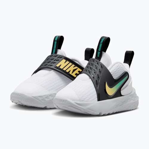 Gyerekcipők Nike Team Hustle D 12 white/black/clear emerald/topaz gold