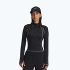 Női hosszú ujjú tréningfelső Under Armour ColdGear Textured 1/2 Zip black/white/metallic silver