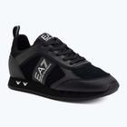 EA7 Emporio Armani fekete-fehér szarvasbőr tripla fekete micropunch cipők