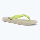 Női flip-flop papucsok Tommy Jeans Logo Summer white clay/lime essence