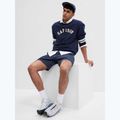 Férfi pulóver GAP Logo Piping Crewneck blue navy 5