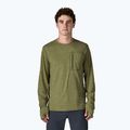 Férfi hosszú ujjú póló Patagonia Capilene Cool Sun caper green/buckhorn green x-dye