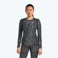 Női trekking hosszú ujjú felső Icebreaker Merino 260 Tech Vertex Crewe Delta Lines AOP black/snow/j