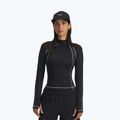 Női hosszú ujjú tréningfelső Under Armour ColdGear Textured 1/2 Zip black/white/metallic silver