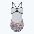 Női egyrészes fürdőruha ZONE3 Kona Speed Strap Back tribal print/fekete/fekete/fehér/narancssárga 2