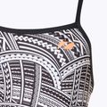 Női egyrészes fürdőruha ZONE3 Kona Speed Strap Back tribal print/fekete/fekete/fehér/narancssárga 3