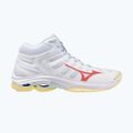 Női röplabda cipő Mizuno Wave Voltage 2 Mid fehér/calypso coral/pale banán 8