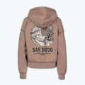 Női pulóver Pitbull Skull Surf Hooded Zip chocolate mousse 8