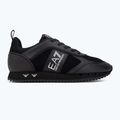EA7 Emporio Armani fekete-fehér szarvasbőr tripla fekete micropunch cipők 2