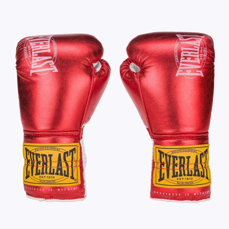 Boxkesztyű Everlast Fight Leather red 2