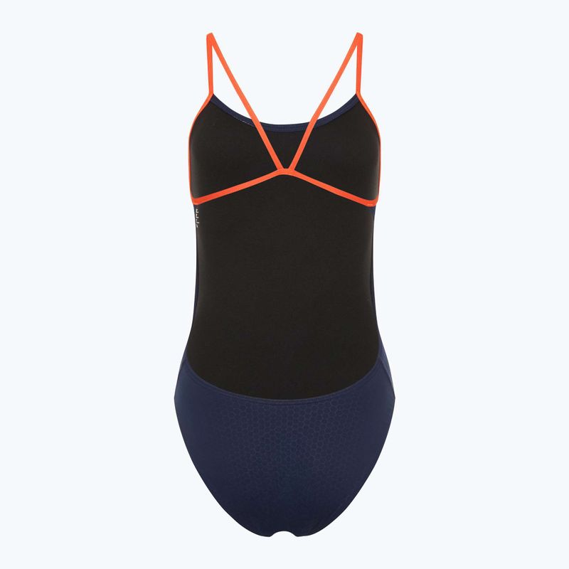 Női egyrészes fürdőruha TYR Hexa Cutoutfit navy/narancssárga 2
