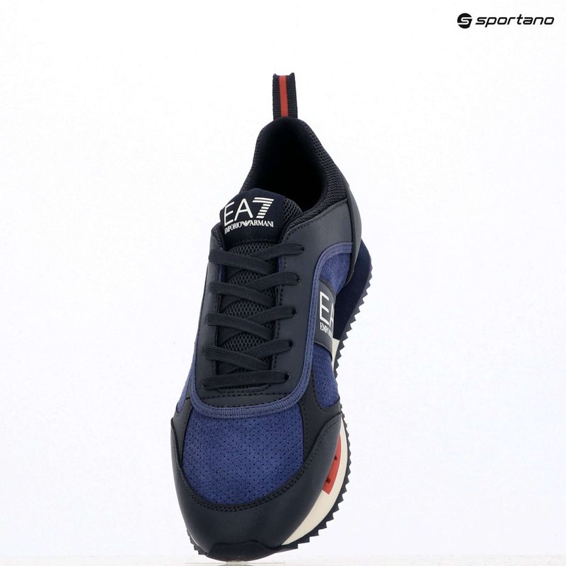EA7 Emporio Armani fekete-fehér szarvasbőr cipő sky captain / mély kobalt / ásványi cipő 16