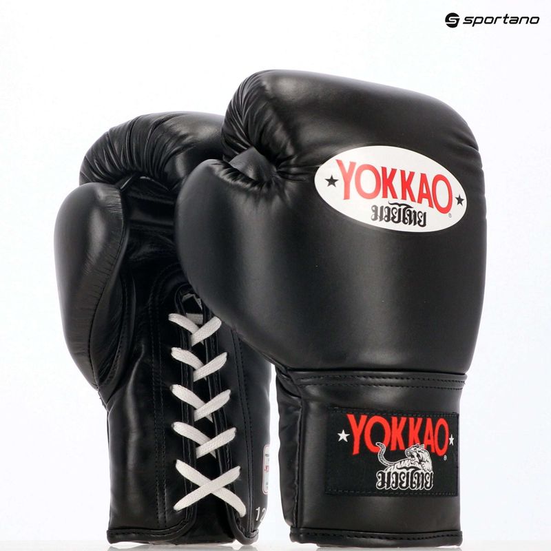 YOKKAO Matrix Lace Up férfi bokszkesztyűk fekete 8