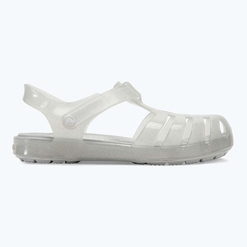 Crocs Isabella Glitter ezüst csillámos gyermek szandálok 2