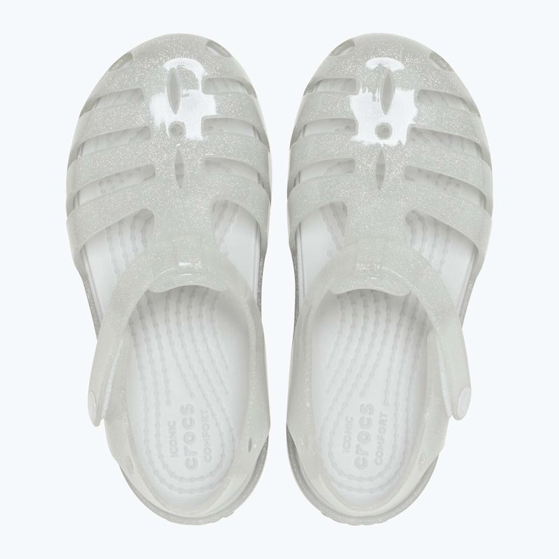 Crocs Isabella Glitter ezüst csillámos gyermek szandálok 8