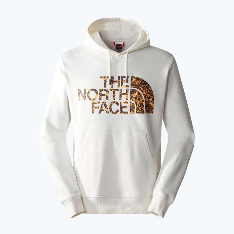Férfi The North Face Standard Hoodie gardenia fehér/szénbarna víz torzítás nyomtatással 4