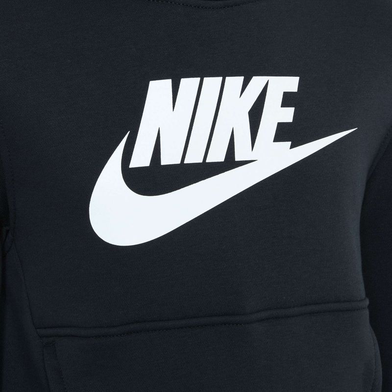 Gyermek Nike Club Fleece kapucnis pulóver fekete/fehér 10
