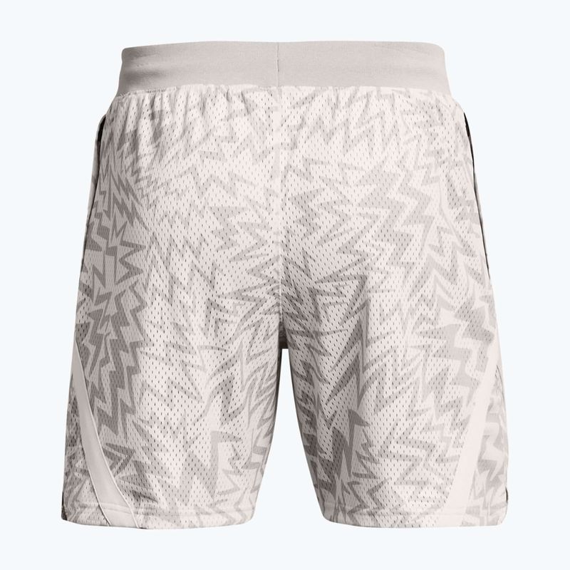 Under Armour Curry Mesh Short férfi kosárlabda rövidnadrág fehér agyag/mod szürke 3