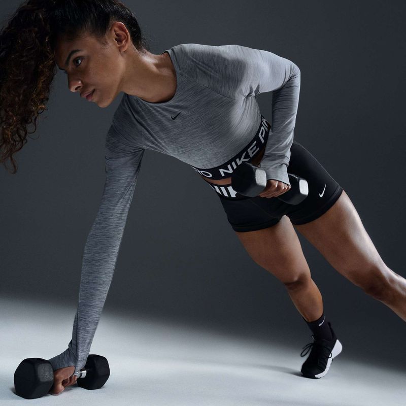 Női edzős hosszú ujjú top Nike Pro 365 Dri-Fit smoke grey/heather 5