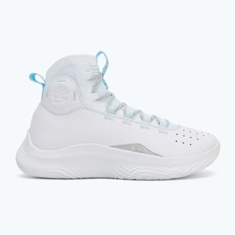 Under Armour CURRY 4 FLOTRO kosárlabda cipő fehér/stream/metál ezüst 2