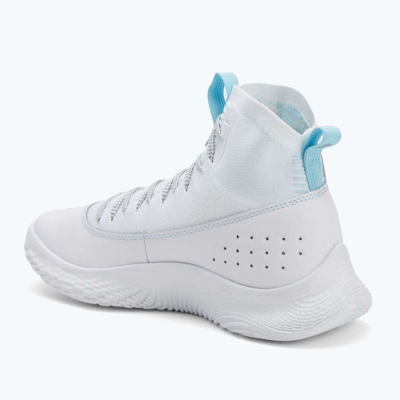 Under Armour CURRY 4 FLOTRO kosárlabda cipő fehér/stream/metál ezüst 3