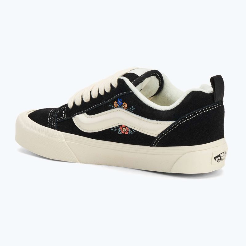 Vans Knu Skool fekete virágos cipő 3