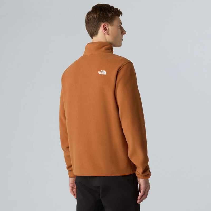 Férfi fleece pulóver The North Face Glacier Fleece 1/4 Zip égett umbra színben 3