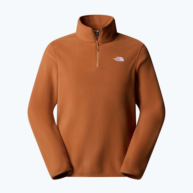Férfi fleece pulóver The North Face Glacier Fleece 1/4 Zip égett umbra színben 4