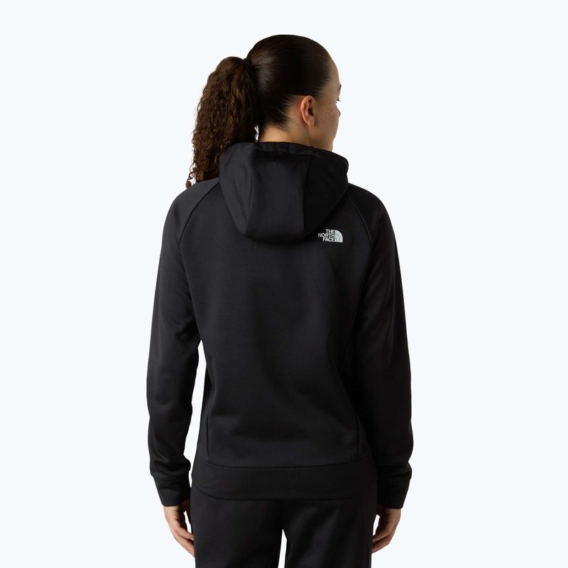Női pulóver The North Face Reaxion 2.0 kapucnis, teljes cipzáras fekete melírozott 3