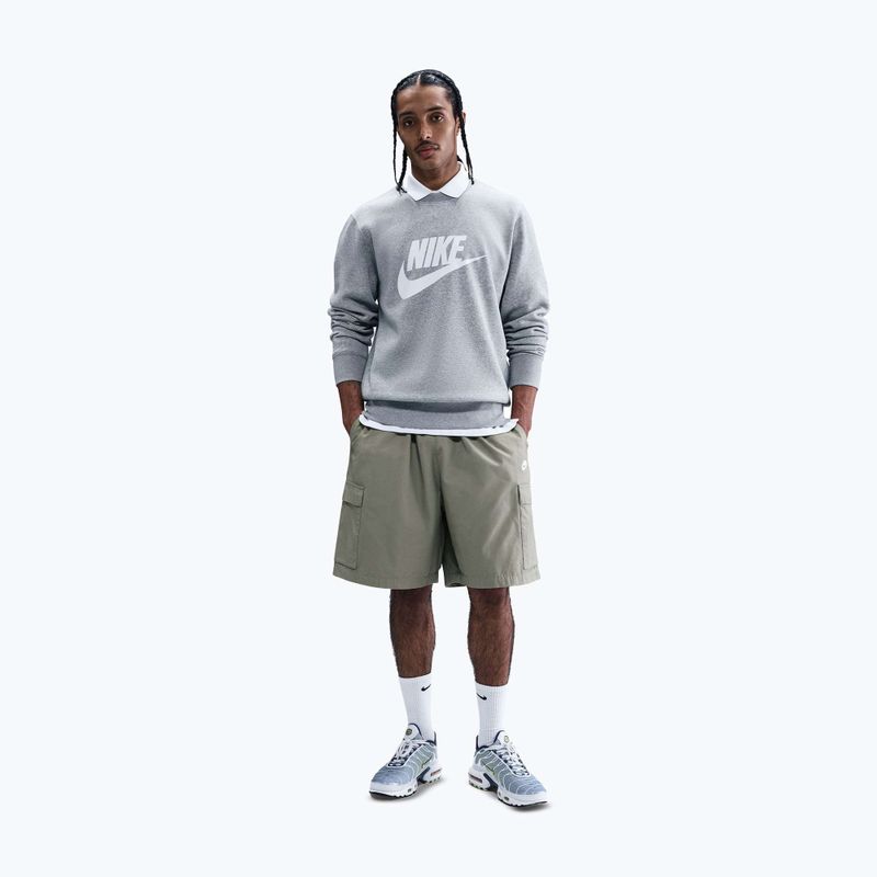 Férfi pulóver Nike Sportswear Club Graphic Fleece Crew dark grey heather/white 2