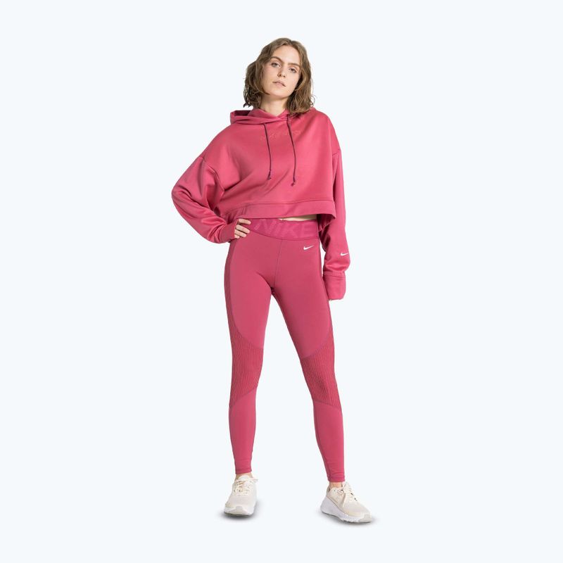 Női edzőleggings Nike Pro High-Waisted sweet beet/white 2