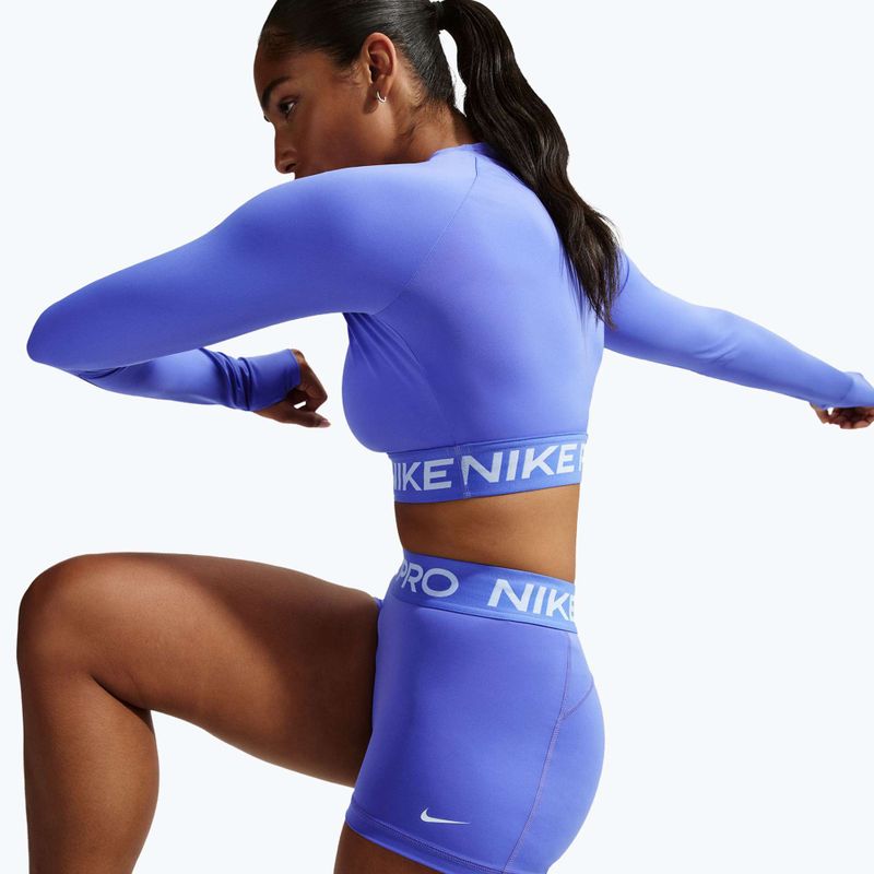 Női rövidnadrág Nike Pro Mid-Rise Biker 3" sapphire/white 5