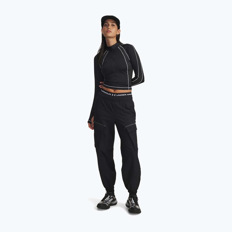 Női hosszú ujjú tréningfelső Under Armour ColdGear Textured 1/2 Zip black/white/metallic silver 2