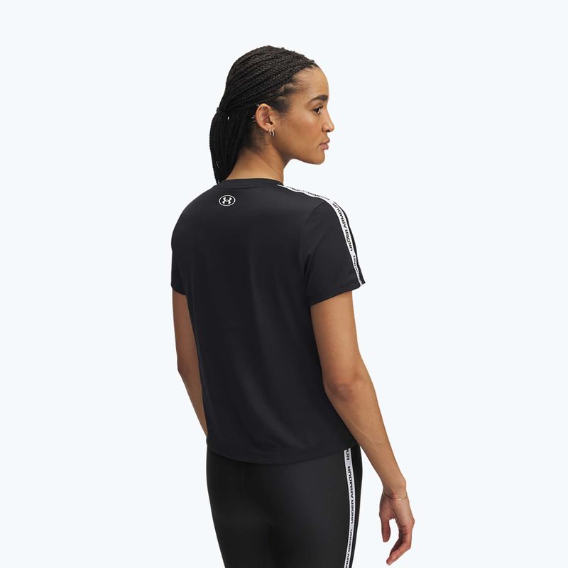 Női edzőpóló Under Armour Tech Wordmark Tape black/white/white 2